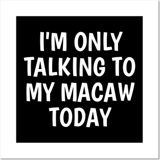 I'm Only Talking To My Macaw Today Posters and Art